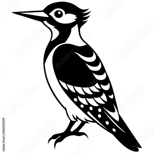 black and white woodpecker bird photo