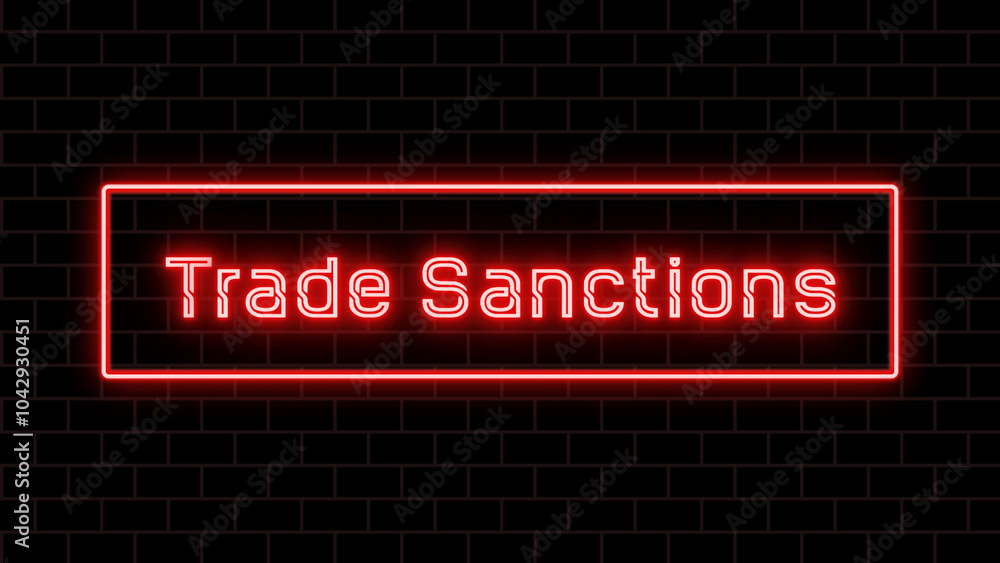 Trade Sanctions のネオン文字 Trade Sanctions のネオン文字