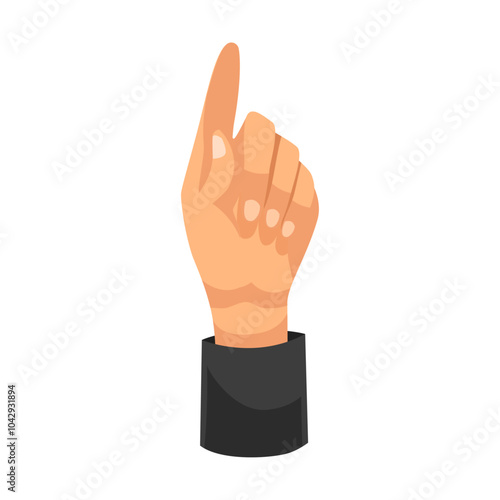 Female hand gestures flat element illustration on white