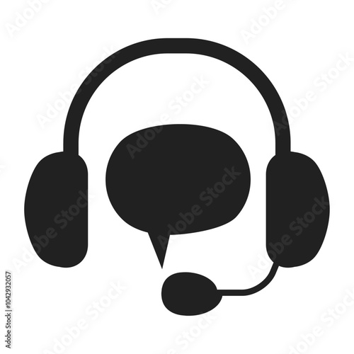 Illustration of headphones icon on white
