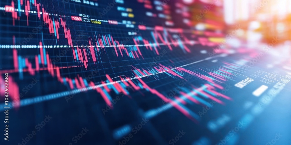 Financial market graph displaying stock trends and data analysis. Financial market graph displaying stock trends and data analysis.