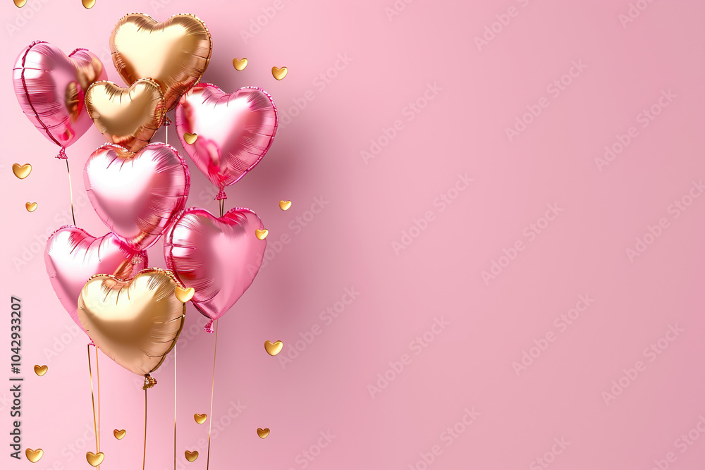 Fototapeta premium Beautiful greeting card with bright holiday composition for happy and joy celebrate valentines day