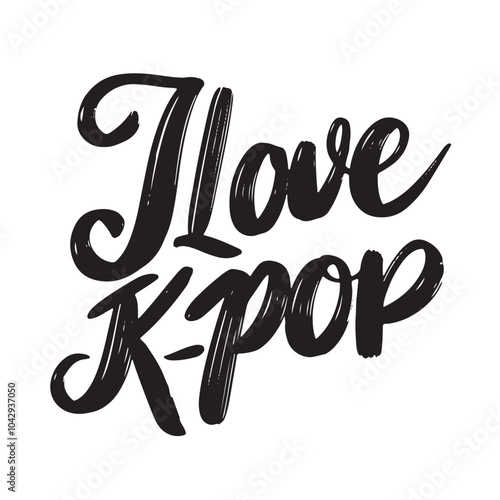 I love K-Pop text lettering. Hand drawn vector art.