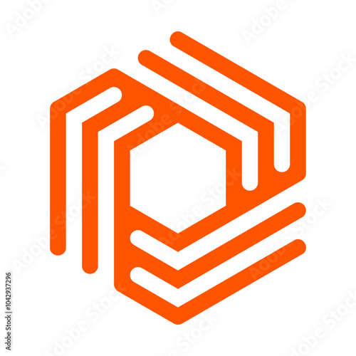 Abstract Hexagon Vector Logo Design Template