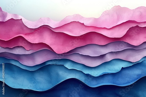 Abstract Layered Textured Landscape in Pink, Purple, and Blue photo