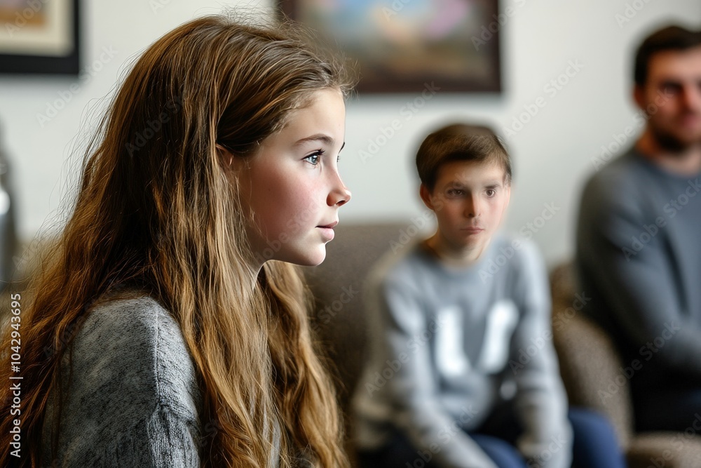 A counseling session for children and teens led by a psychologist, offering a safe and nurturing space for emotional expression A counseling session for children and teens led by a psychologist, offering a safe and nurturing space for emotional expression