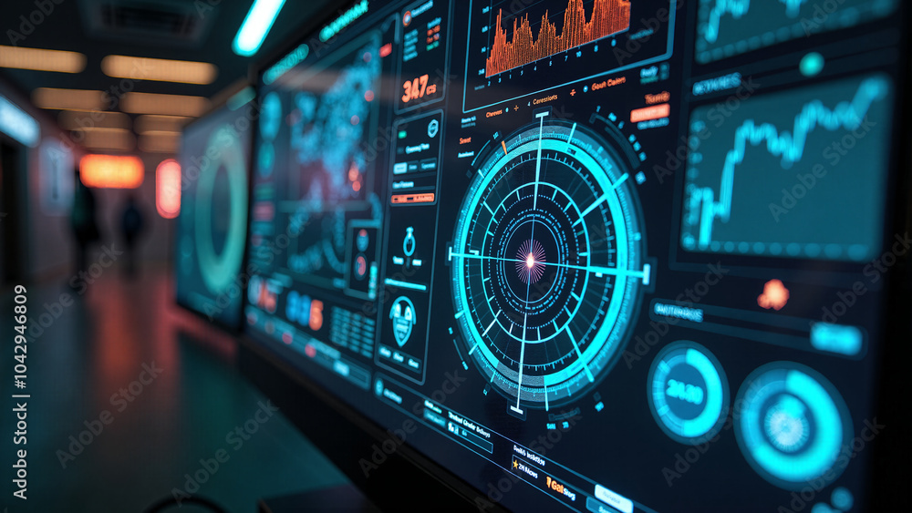 Fototapeta premium 8k Futuristic HUD background 2