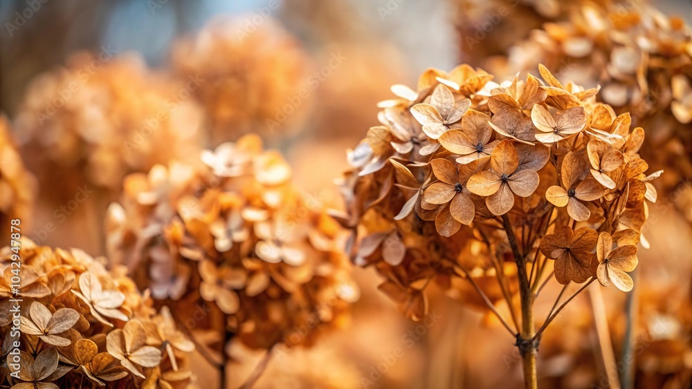 Dry brown hydrangea floral pattern background Dry brown hydrangea floral pattern background