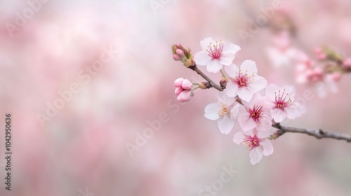Delicate Pink Flowers with Soft Background