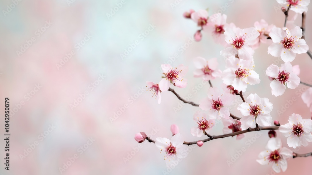 Delicate Pink Blossoms with Soft Background Delicate Pink Blossoms with Soft Background