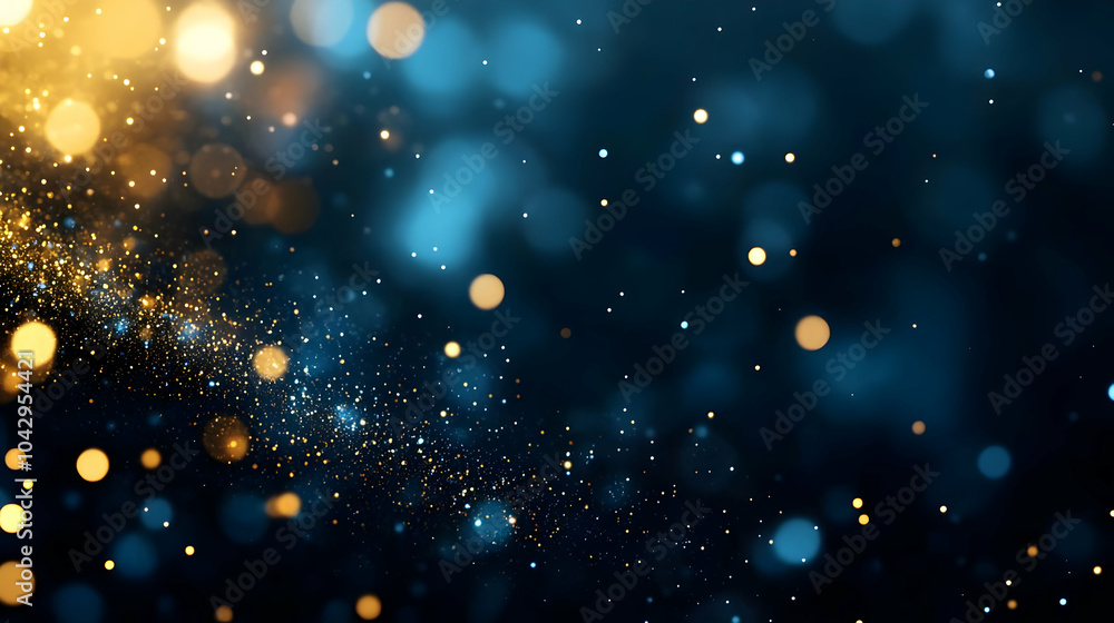 Abstract image of shimmering lights in blue and gold hues, perfect for backgrounds and graphic design. Abstract image of shimmering lights in blue and gold hues, perfect for backgrounds and graphic design.