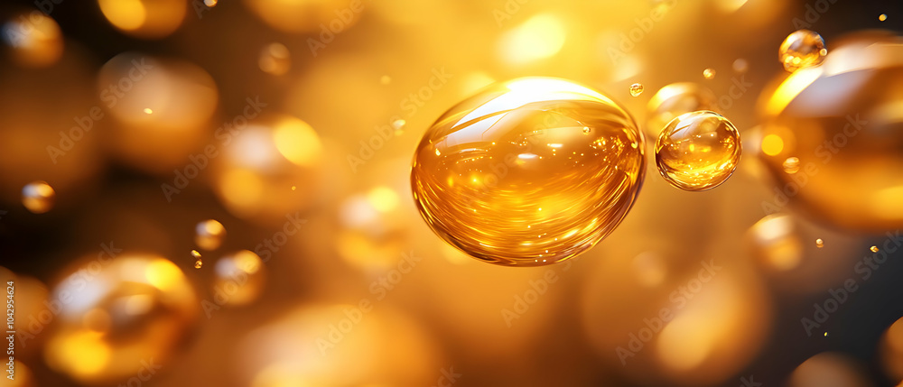 Golden bubbles floating in the air, creating a shimmering and vibrant atmosphere. Golden bubbles floating in the air, creating a shimmering and vibrant atmosphere.