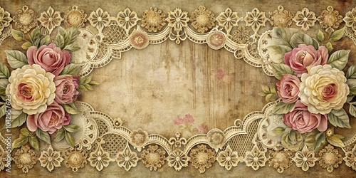 Vintage Template Border Design - Elegant Floral Frames, Retro Patterns, Antique Styles for Invitations, Cards, Scrapbooking, and Graphic Projects, Creative Backgrounds for Nostalgic Aesthetics