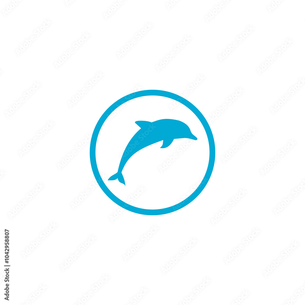 Fototapeta premium Dolphin simple icon isolated on transparent background