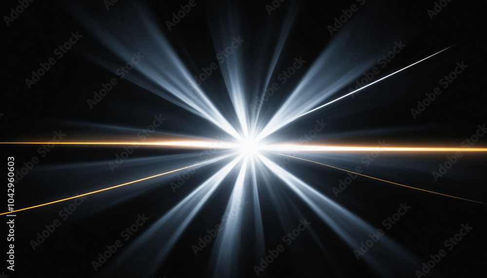 Single Contained Flare Effect on Black Background. Single Contained Flare Effect on Black Background.