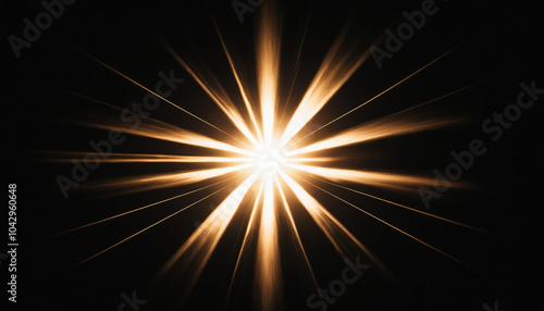 Single Contained Flare Effect on Black Background.