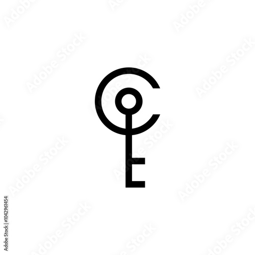 C logo, C icon, lock, security, home , key, realeatate, open