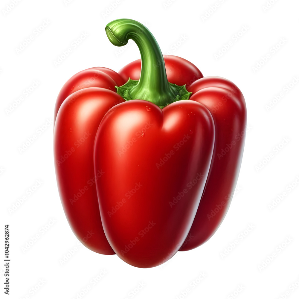 Red Bell Pepper Isolated on Transparent background Red Bell Pepper Isolated on Transparent background