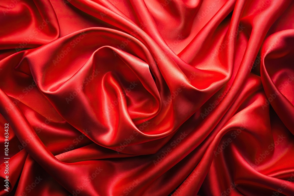 Fototapeta premium Luxurious red silk waves background pattern