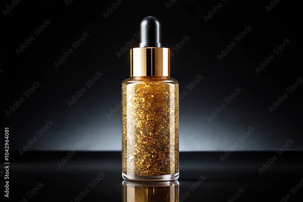 luxurious serum cosmetic in gold bottle luxurious serum cosmetic in gold bottle