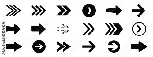 set of black and white arrows. big black set icons, arrow vector collection, modern simple arrows. Vector illustration 