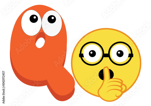 Vector Design of Alphabet 'Q' with quite Element