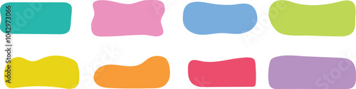 Blob shapes fluid organic set. Hand drawn empty rectangle speech bubbles blobs. Doodle organic shape. Quote minimalist frame template. 