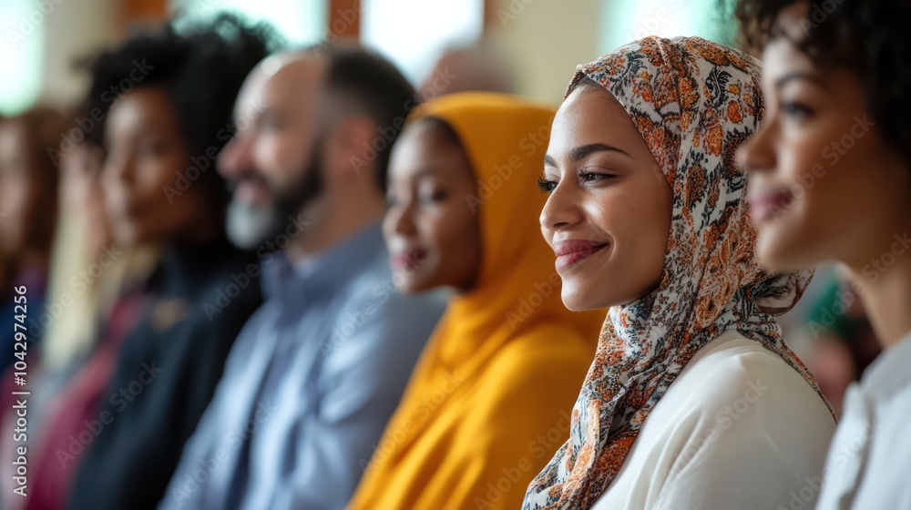 A diverse group participating in a multi-cultural religious ceremony, celebrating unity and inclusivity through shared traditions. A diverse group participating in a multi-cultural religious ceremony, celebrating unity and inclusivity through shared traditions.