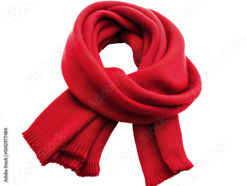 a red scarf on a white background