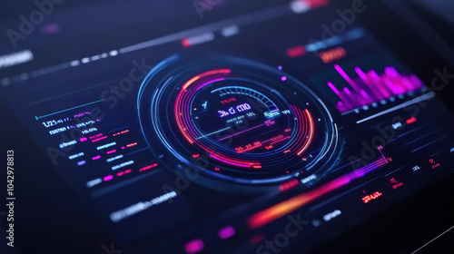 High tech financial report showing comprehensive data and analytics