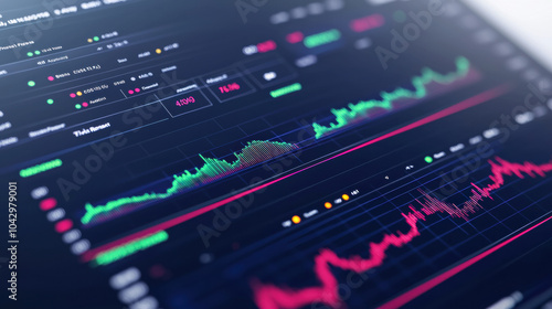 Real time financial data displayed on high tech portfolio dashboard