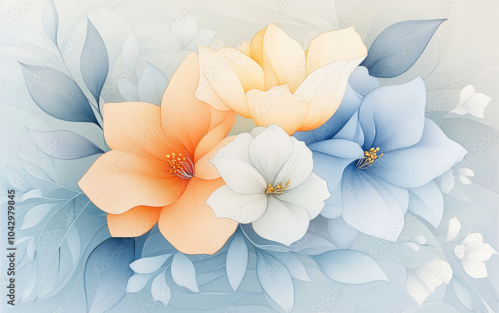 Obraz premium Vintage floral texture art background 