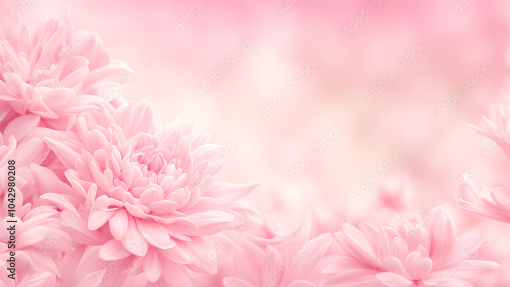 Delicate pink chrysanthemums bloom gracefully in a serene garden during early spring light Delicate pink chrysanthemums bloom gracefully in a serene garden during early spring light
