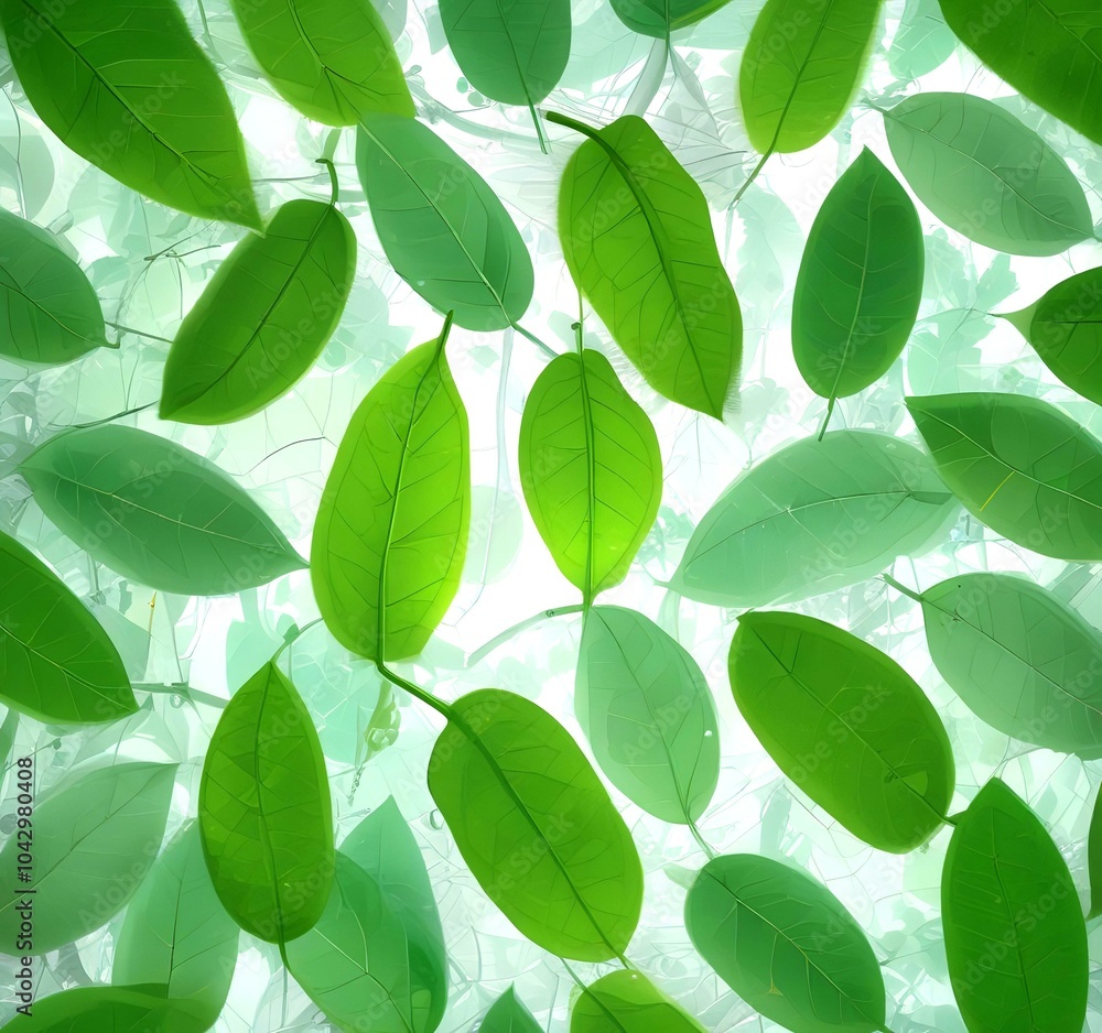 Fototapeta premium Illustration of growing green plant in glass box.
