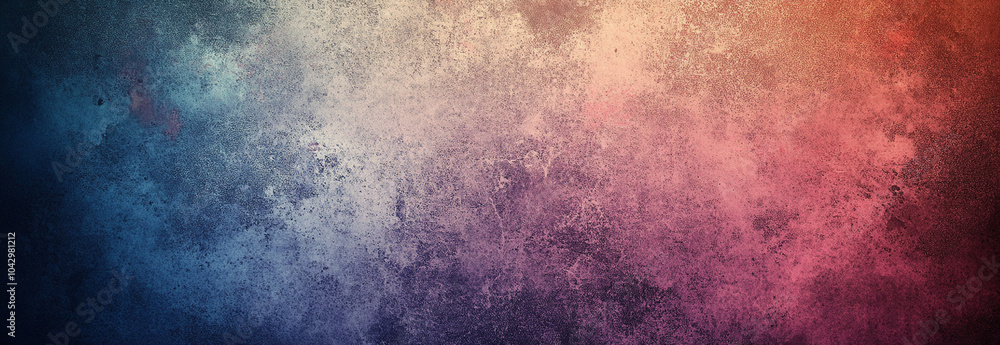 Fototapeta premium Abstract gradient background with grainy texture, featuring blend of blue, pink, and orange hues. This visually striking design evokes sense of depth and creativity