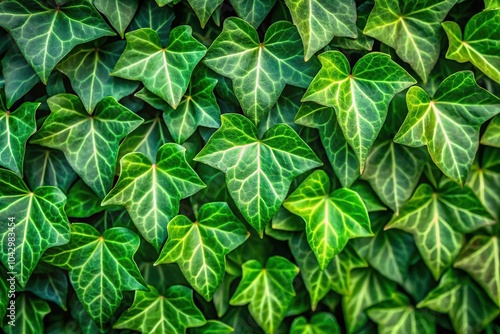 Enchanting Ivy Retreat Distinctive Leaf Pattern in Lush Green Ivy Texture Background Macro