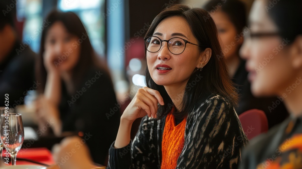 An Asian cultural expert leading a discussion on the history of Chinese New Year, with a diverse group of participants exploring its significance.