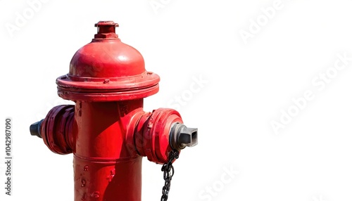 fire hydrant, fireplug, firecock, hydrant riser or Johnny Pump is a connection point by which firefighters can tap into a water supply. It is a component of active fire protection. Isolated on white photo