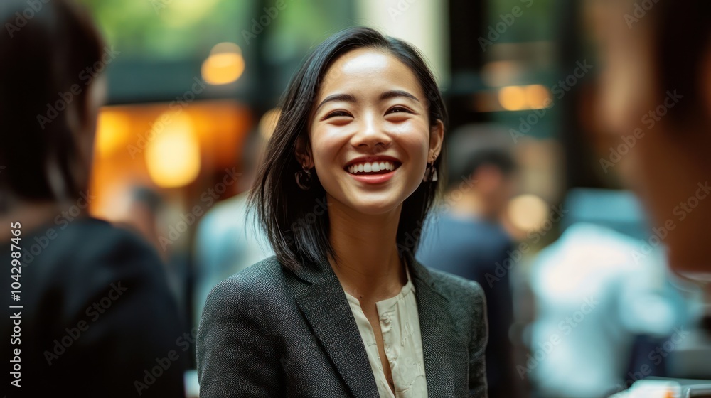 An Asian entrepreneur leading a networking event for diverse entrepreneurs, fostering new partnerships and innovation in global markets. An Asian entrepreneur leading a networking event for diverse entrepreneurs, fostering new partnerships and innovation in global markets.