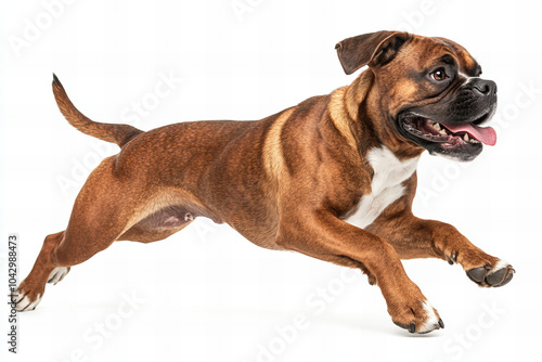 adorable boxer dog puppy sleeping, playful expressions, and running in studio lighting, featuring natural dog fur details, isolated background, perfect for pet lover projects, animal-themed designs