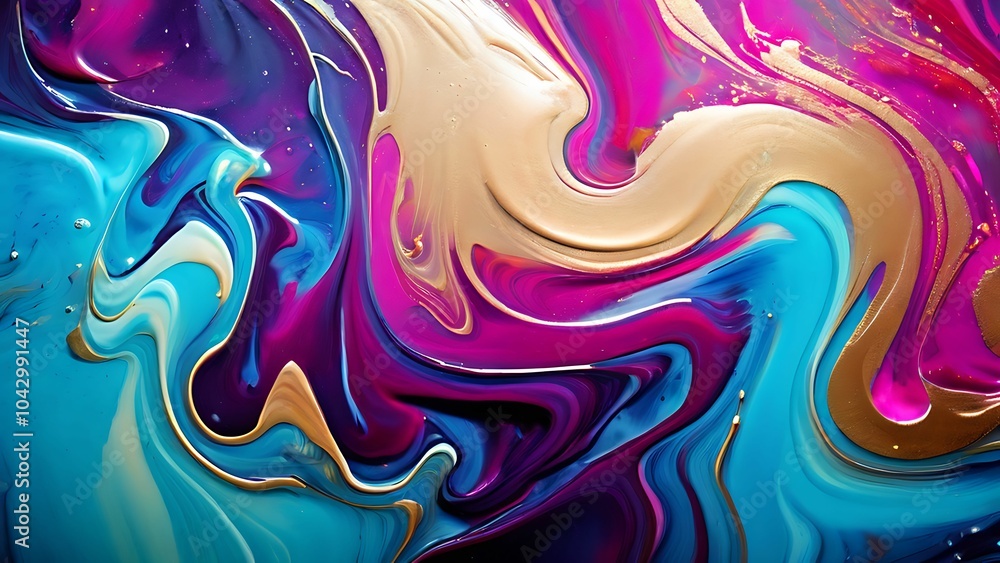 Luxurious marble texture with gold accents in bright blue and pink abstract fluid painting_058 Luxurious marble texture with gold accents in bright blue and pink abstract fluid painting_058