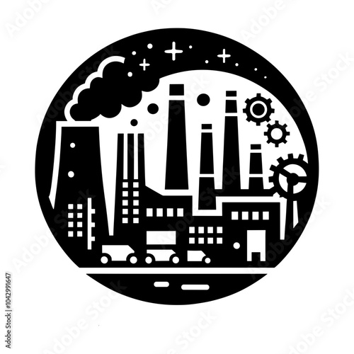Factory Logo in Trendy Flat Isolated on White Background