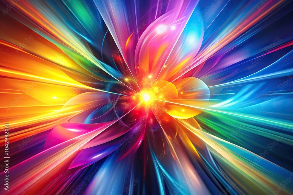 Fototapeta premium Explosion of colors bright abstraction with dynamic shapes