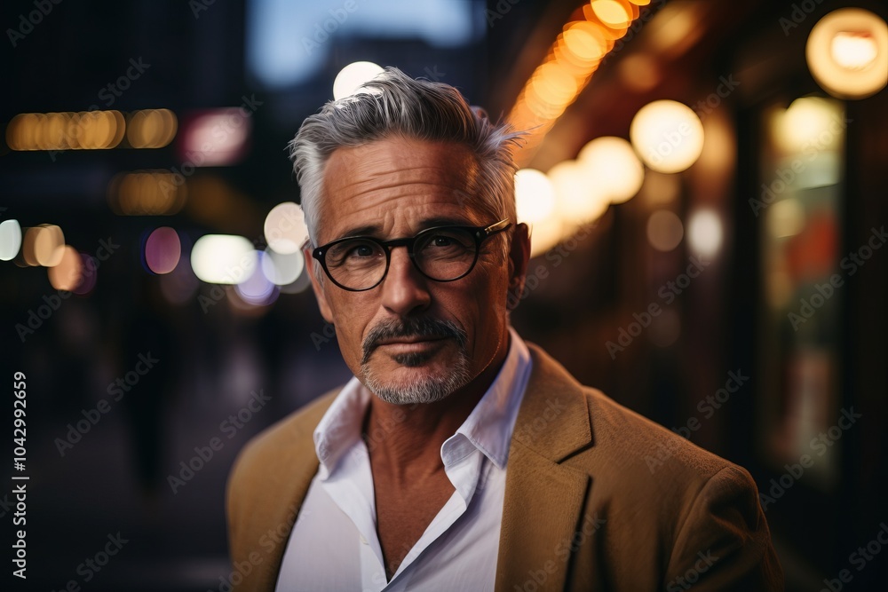 Portrait of a senior man with eyeglasses in the city Portrait of a senior man with eyeglasses in the city