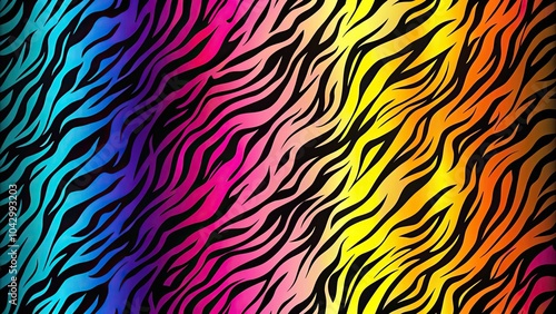 Extreme close-up abstract tiger stripes pattern on dark background