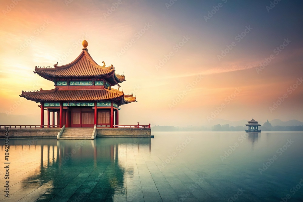 Fototapeta premium Extreme close-up Chinese scene with minimalist Chinese background