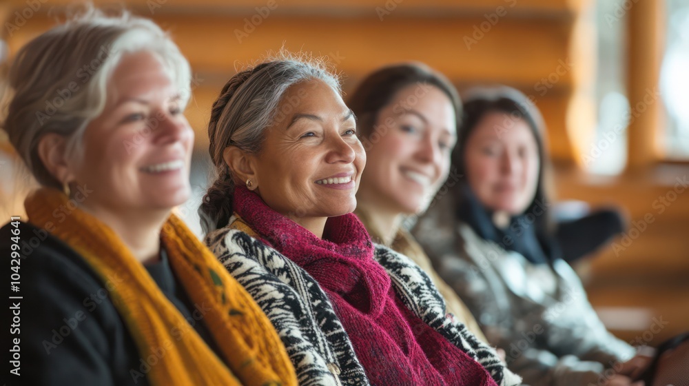 Diverse participants from various cultural backgrounds attending a wellness retreat focused on relaxation and viewing the northern lights. Diverse participants from various cultural backgrounds attending a wellness retreat focused on relaxation and viewing the northern lights.