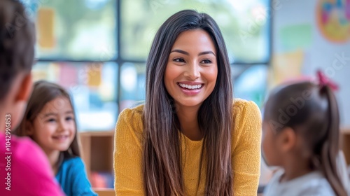 Latino educators working with students with emotional disturbances in a customized learning setting, providing emotional and academic support.