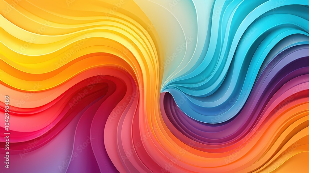 A colorful waves pattern. Vibrant spiral background illustration A colorful waves pattern. Vibrant spiral background illustration