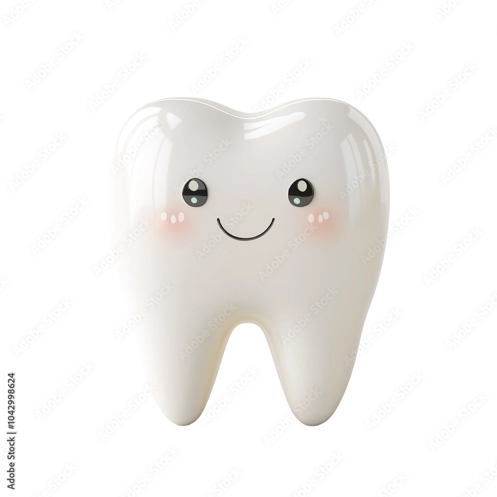 Adorable 3D Cartoon Tooth Character on transparent Background Adorable 3D Cartoon Tooth Character on transparent Background